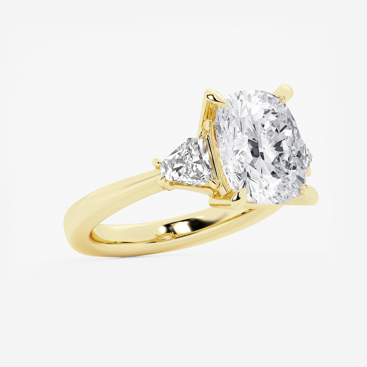 Additional Image 1 for  5 3/4 ctw Elongated Cushion Lab Grown Diamond Side Stone Engagement Ring